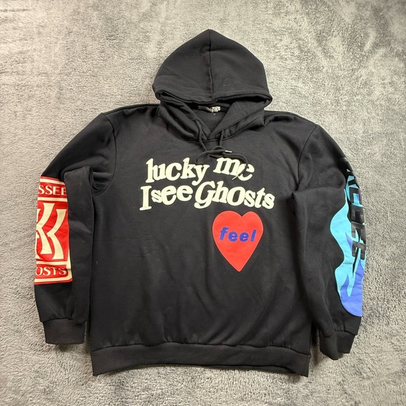Fashionova Other - Lucky Me I See Ghosts Hoodie XL Black Kanye West Kid Cudi Camp Flog Gnaw